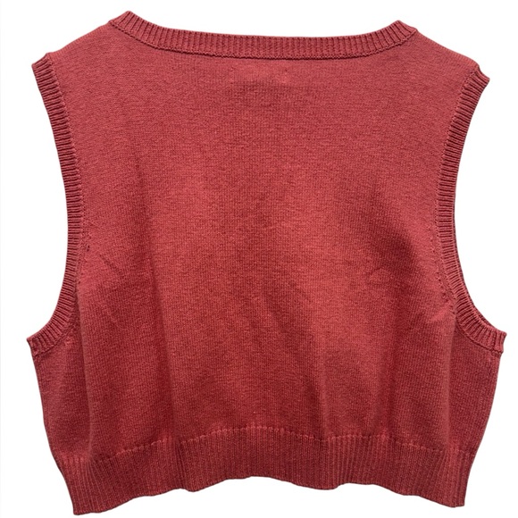 Aeropostale Red Pink Sleeveless Knit Crop Top Sweater Vest Size XL - Picture 3 of 5